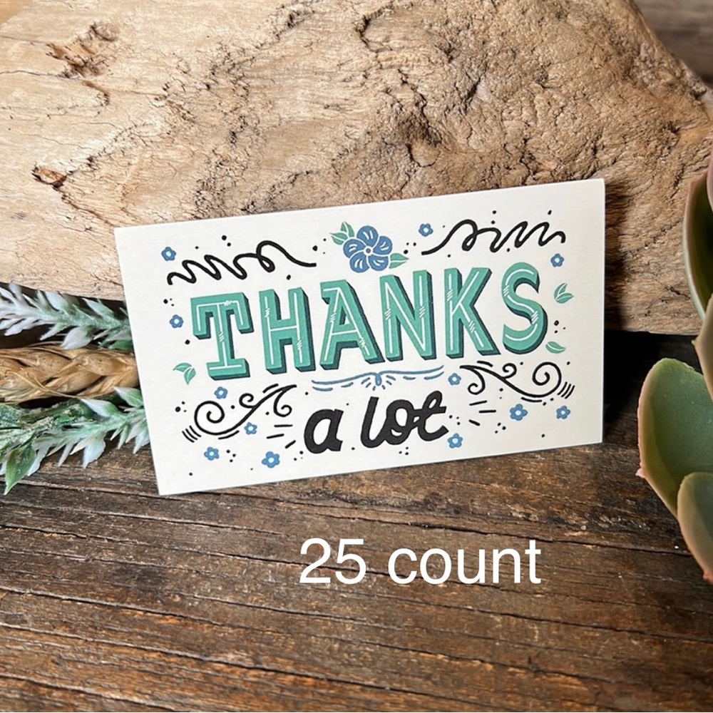 3/$20📦 25 Thank You cards for orders - Green thanks a lot